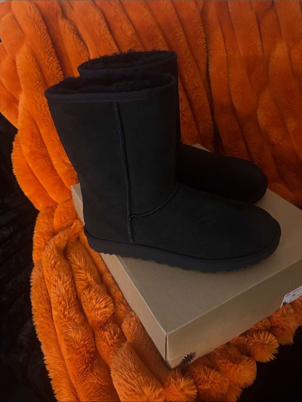 UGG Short Suede Winter Boots in Black